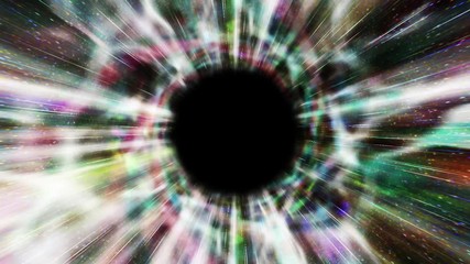 Sticker - Space 2263: Light streams into a black hole in deep space (Loop).