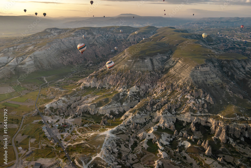 Balloon sightseeing in the morning at Cappadocia, Turkey