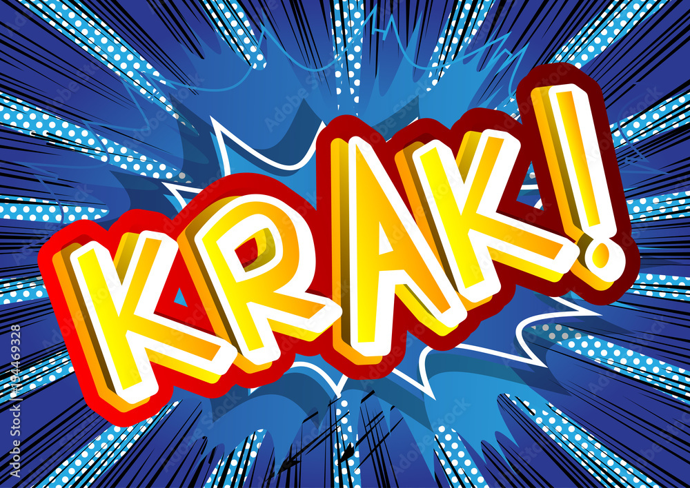Krak! - Vector illustrated comic book style expression. - obrazy, fototapety, plakaty 