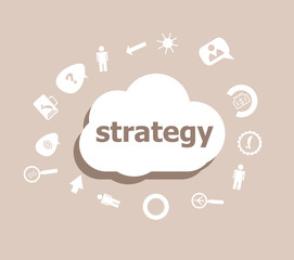 Poster - Text Strategy. Finance concept . Icons set for cloud computing for web and app