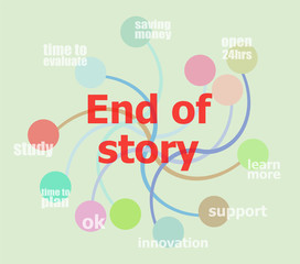 Poster - end of story. business data visualization. process chart