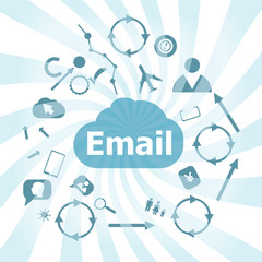 Poster - Text Email. Business concept . Set of web icons for business, finance and communication