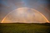 Fototapeta Tęcza - Double rainbow on a field