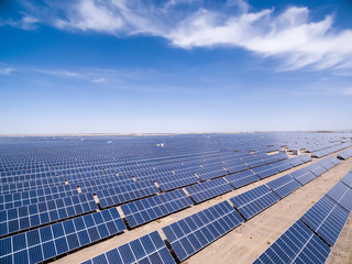 Wall Mural - aerial view of solar energy