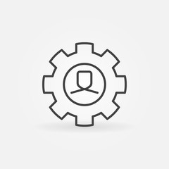 Poster - Man in gear line icon