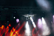 Small drone shooting scene at outdoors concert