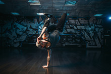 Breakdance Performer Posing In Dance Studio