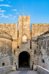 Canvas Print - Gate d’Amboise in Rhodes, grand gate below the Palace of the Grand Master, Rhodes island, Greece 