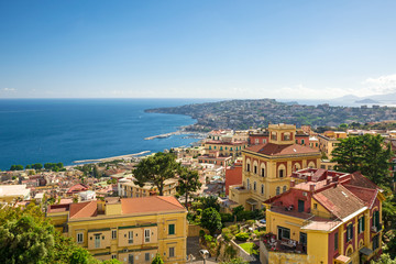 view of the coast of naples, italy