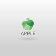 Apple logo. Low poly apple logo template.