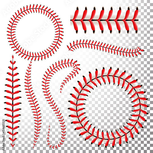 Baseball Stitches Vector Set Wallpaper Mural