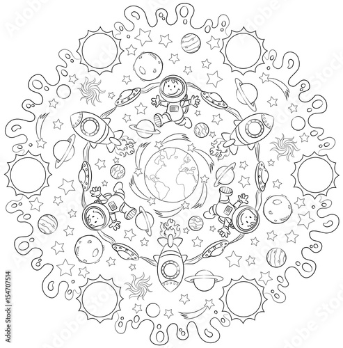 Weltraum-Mandala Vektor Illustration Stock-Vektorgrafik | Adobe Stock