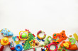© dyageleva - Children's toys and accessorieson a White background.view from above