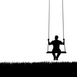 male silhouette on swing
