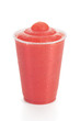 Red Raspberry or Cherry Smoothie or Cocktail on White Background