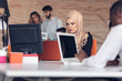 © FS-Stock - Arabic business woman wearing hijab,working in startup office.