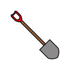 Sticker - shovel tool construction vector icon illustration graphic design