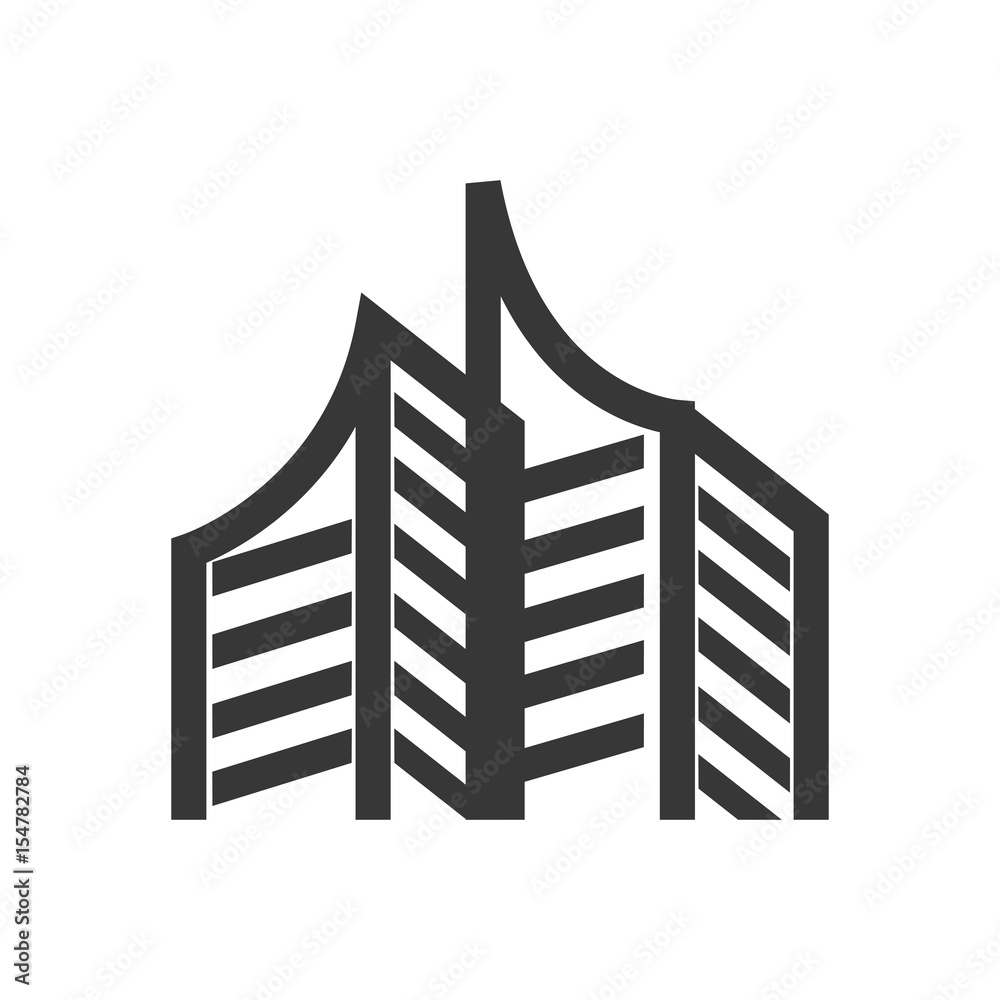 skyscraper building construction vector icon illustration graphic ...