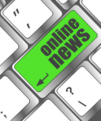 Poster - online news word on computer keyboard button