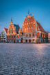 Riga, Latvia. Schwabe House And House Of The Blackheads At Town 