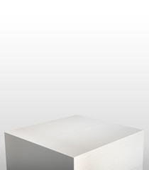 Poster - Product display stand made from white painting concrete with white copy space on top for adding content or design or replace your background,3d rendering