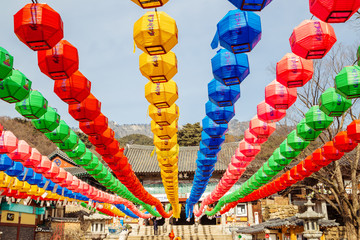 Poster - Colorful lanterns for Buddha's Birthday in Donghwasa, Daegu, South Korea