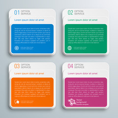 Wall Mural - Infographics Vector Background 4-Step Process