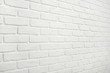 © soleg - white brick wall, angle view, abstract background photo