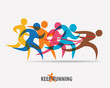 © lapencia - running people set of symbols, competition and finish
