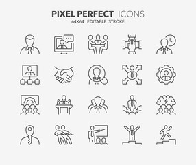 business thin line icons 1