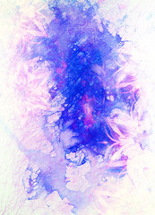 Fototapete - floral ornamental structure with filigrane pattern mandala on abstract background. Winter effect.