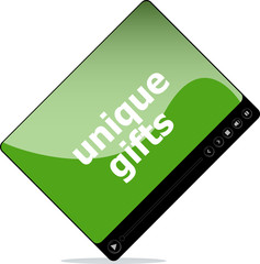 Poster - Video movie media player with unique gifts on it