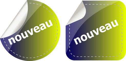 Poster - new stickers set on white, icon button isolated on white