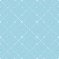  Colored seamless pattern with geometric elements. Blue and white background