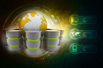 Poster - 3d rendering Database storage illustration