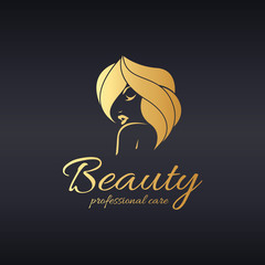 Wall Mural - Beauty girl logo. Beautiful girl vector illustration 