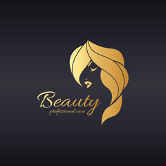 Wall Mural - Beauty girl logo. Beautiful girl vector illustration 