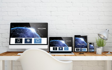 Poster - multidevice desktop landing page communications