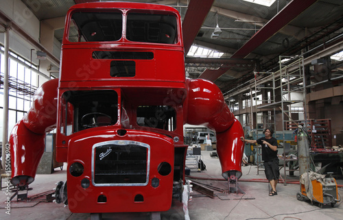 Artist David Cerny Gestures At A Factory Hall In Prague As He