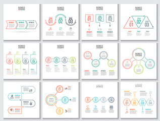 Fototapete - Thin line flat elements for infographic.