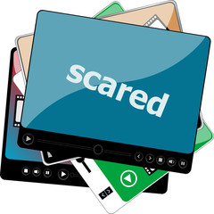 Poster - Video media player for web with text Scared