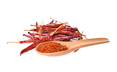 Sticker - Dry chilli pepper powder on white background