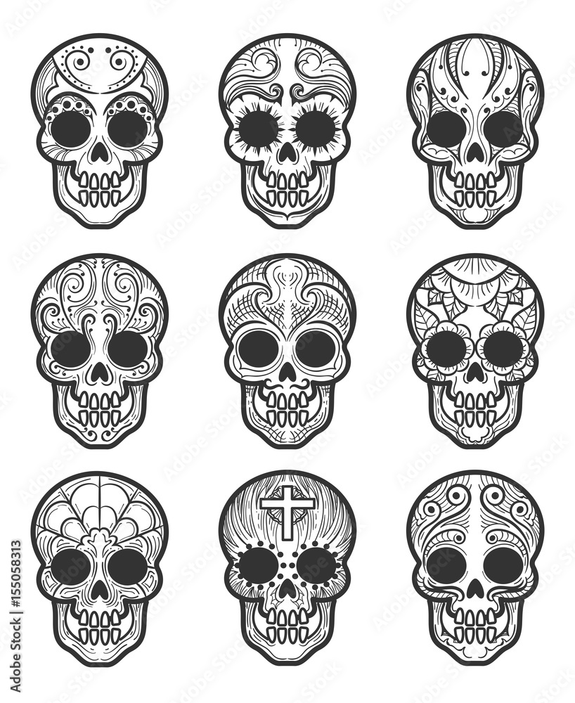 Black & White Sugar Skull Tattoos That Wow