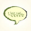 © Drobot Dean - I love nature sign inside floral speech bubble