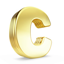 3d Gold Letter C.