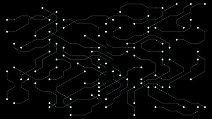 Poster - Electrons run along the paths. Data transfer.