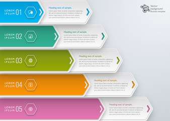 Wall Mural - Infographics Vector Background 5-Step Process 