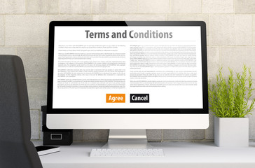 Poster - workspace with terms and conditions