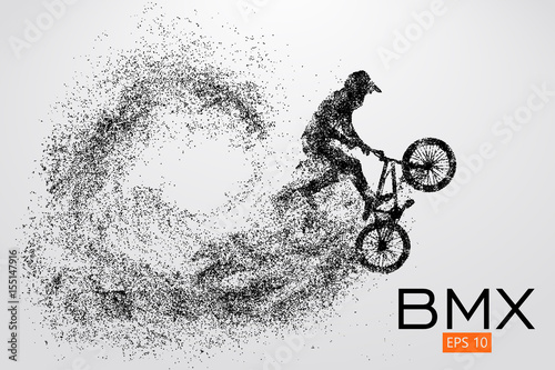 Cuadros en Lienzo Silhouette of a BMX rider. Vector illustration