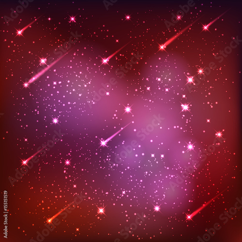 Outer Space Stars And Universe Red Background Buy This